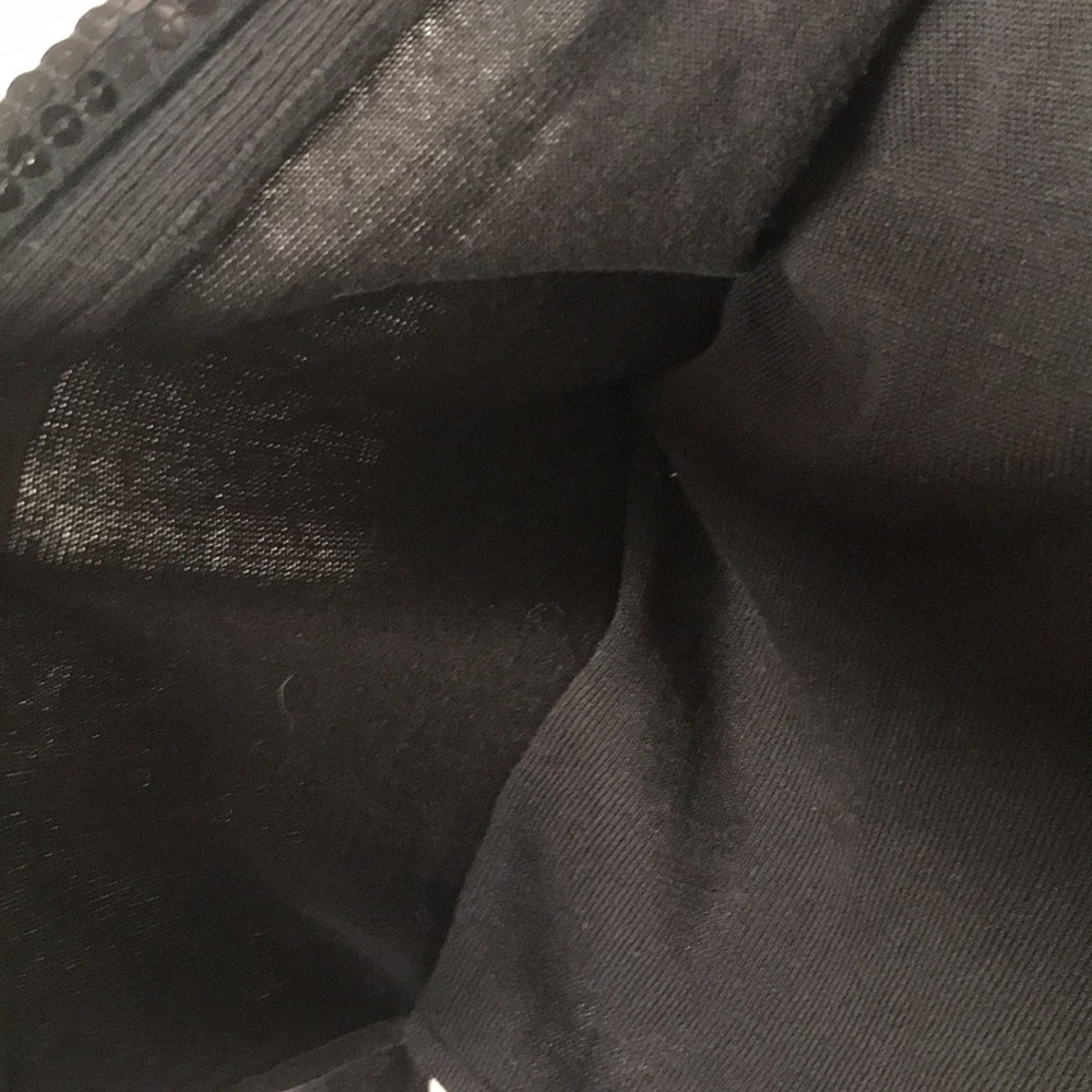 Elementz petite large black cardigan with built in sheath top with sequins trim - Picture 3 of 7